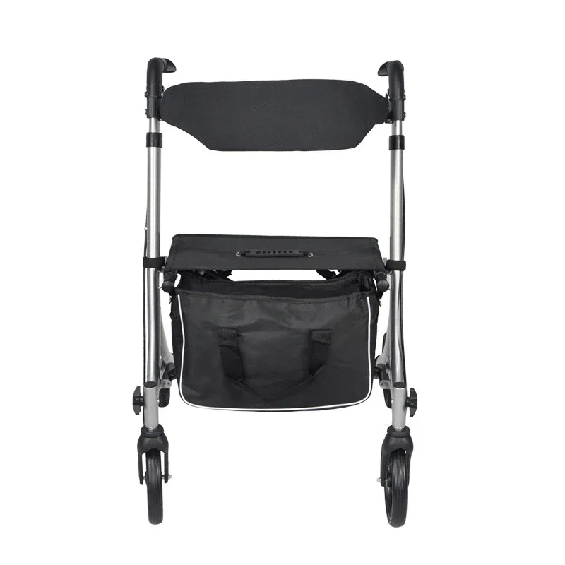 Elderly stand up folding handicapped disabled handicapped padded seat aluminum alloy lightweight walker rollator 2 in 1