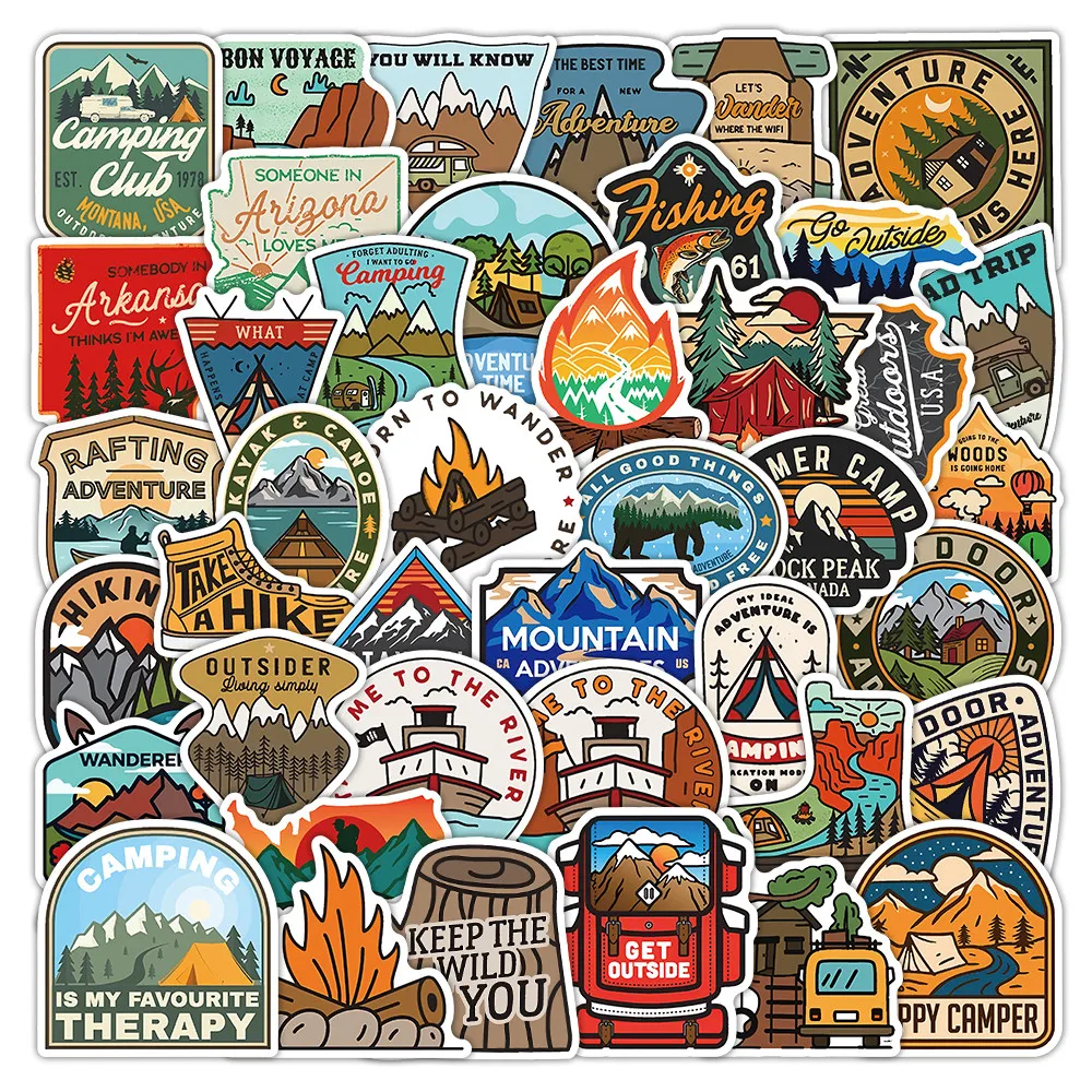 Outdoor Adventure Store - 50 Sheets Outdoor Adventure Stickers, Nature