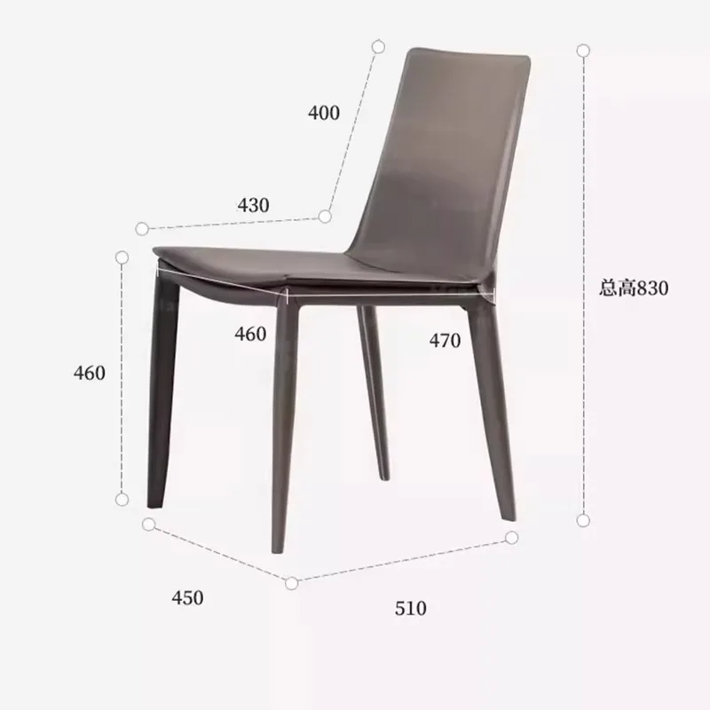 Light luxury saddle leather dining chair cafe hotel desk chair simple home