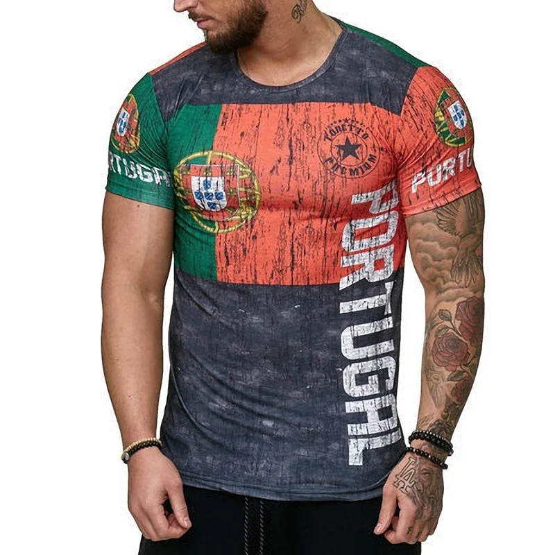 

Portugal Spain Sweden Graphic T-shirt Men's Clothing Vintage Street Casual T-shirt Classic Pop fashion Oversized T-shirt High