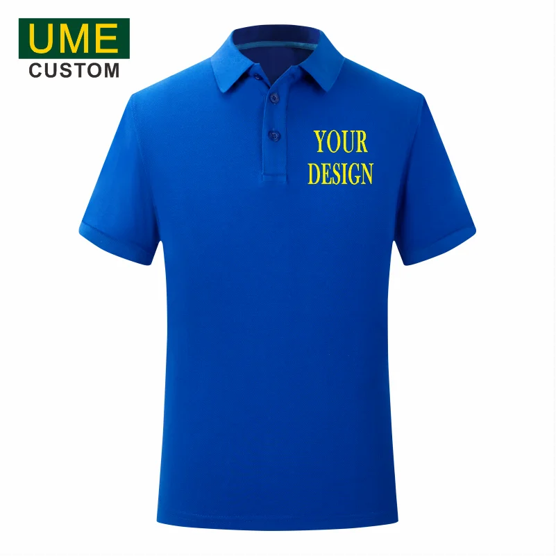 2022 Summer 100% Cotton Polo Shirt Men High Quality Casual Polo Homme Personal Company Group LOGO Custom Camisa Masculina UME