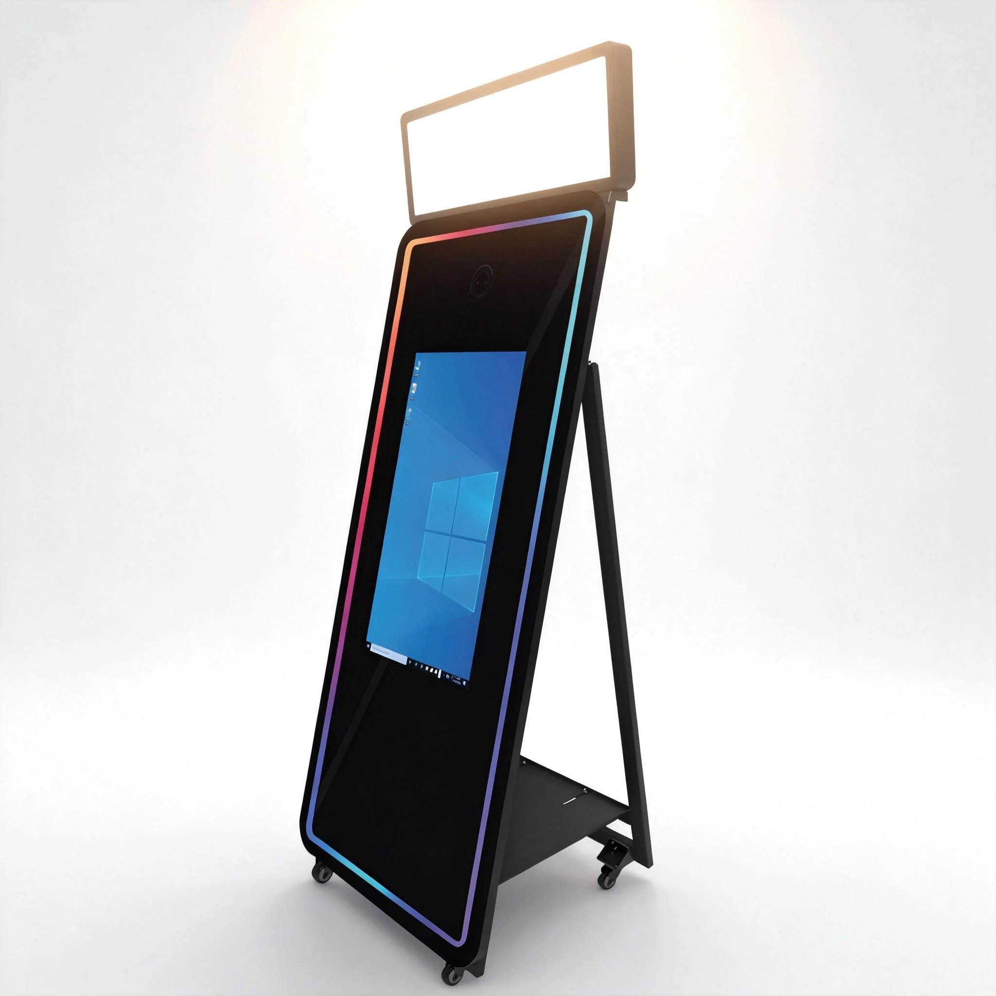 

Huanyji 70-Inch Magic Mirror Interactive Touchscreen SLR Instant Print Bluetooth/Wi-Fi Tempered Glass & Metal Party Photo Booth
