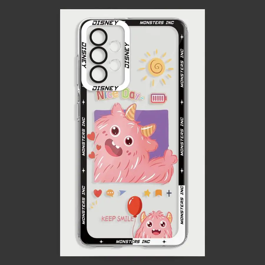 Cute Disney Monsters Inc Cover Phone Case for Samsung Galaxy A35 A55A53 A54 A73 A34 A33 A25 A24 A13 A14 A15 Clear Soft Shell