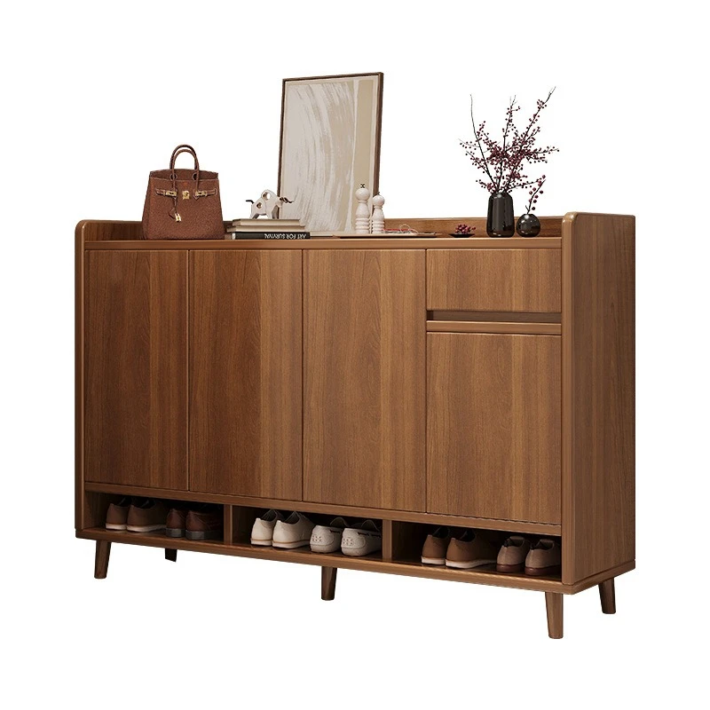 

Solid wood shoe cabinet household door 2025 new entrance entrance integrated