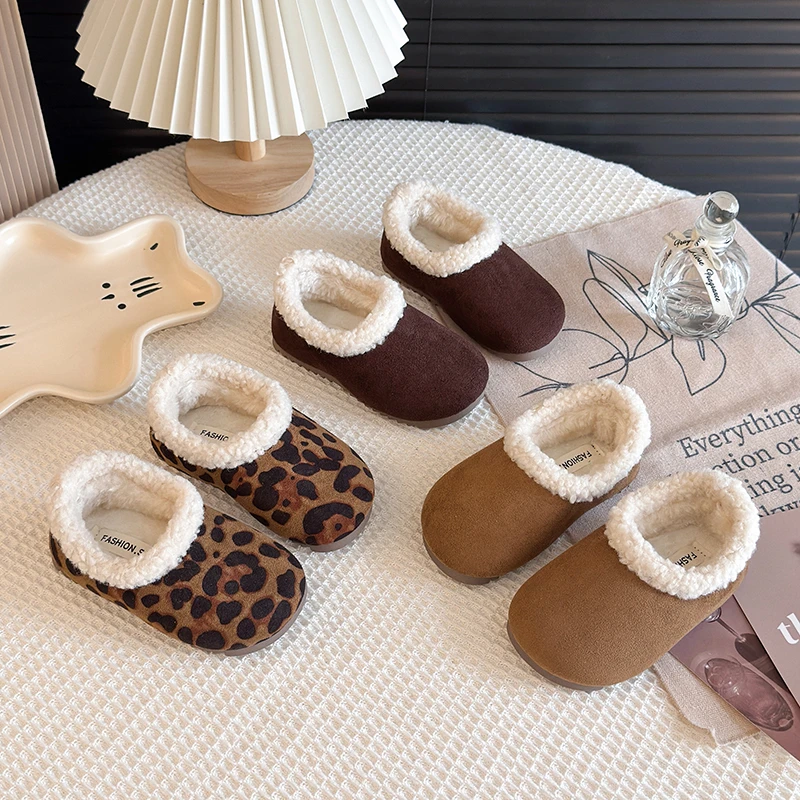 

2025 Winter New Children Casual Shoes for Girls Fashion Korean Style Soft Bottom Anti-slippery Versatile Princess Cotton Boots