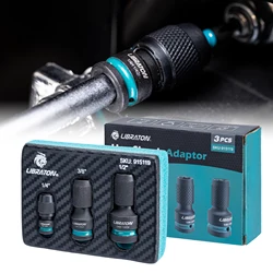 LIBRATON-convertidor hexagonal de impacto a 1/4, adaptador hembra de accionamiento a 1/2 pulgadas, adaptadores de llave de impacto para Portabrocas de impacto, 3/8, 1/4, 1/4