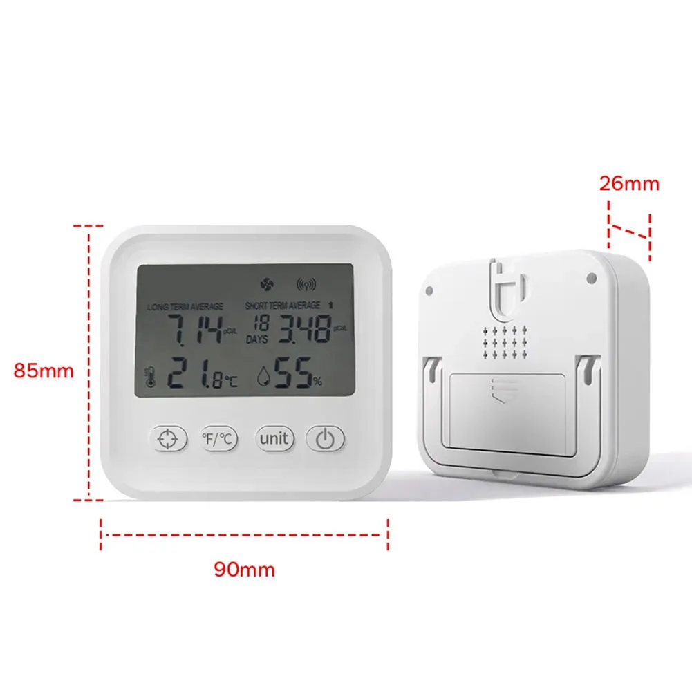 جهاز مراقبة هواء رادون صغير، مستشعر درجة الحرارة والرطوبة متعدد الوظائف، جهاز استشعار داخلي، كاشف غاز رادون داخلي #2