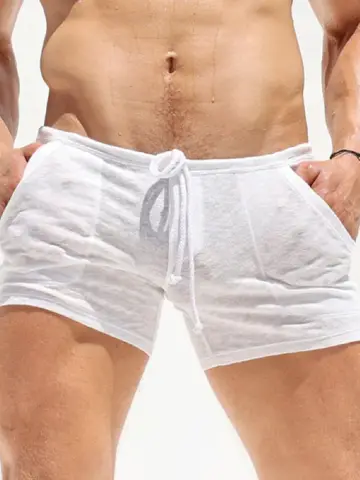 Men's Lightweight Bamboo Knit Home Shorts Summer Comfortable Lounge Sleepwear Elastic Waist Casual Breathable Soft Pajama