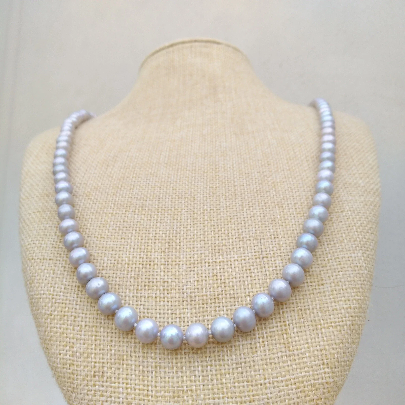 

Изысканное жемчужное ожерелье AAAA + 5-6 мм, ожерелье из натурального серого жемчуга Южного моря -40 см, 48 см/90 см, пуговица из 14-каратного золота