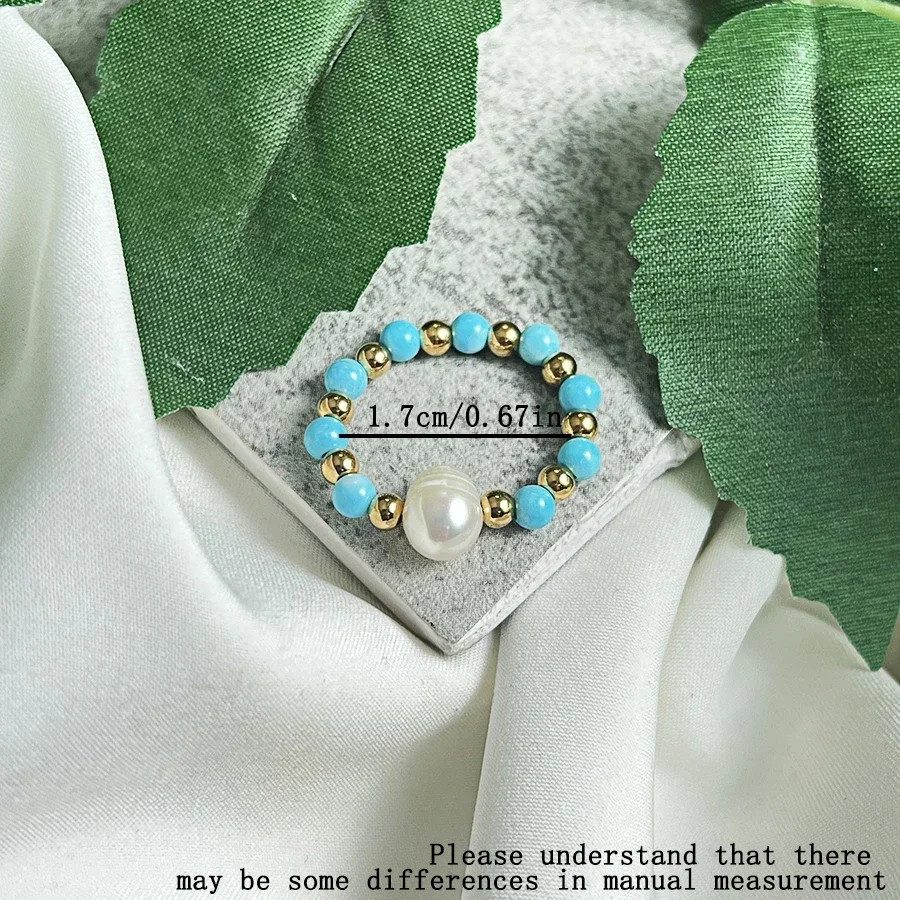 New Natural Stone Freshwater Pearl Ring Wedding Jewelry Handmade Gift Heart Shaped Flower Ladies Ring Stainless Steel Beads image 2