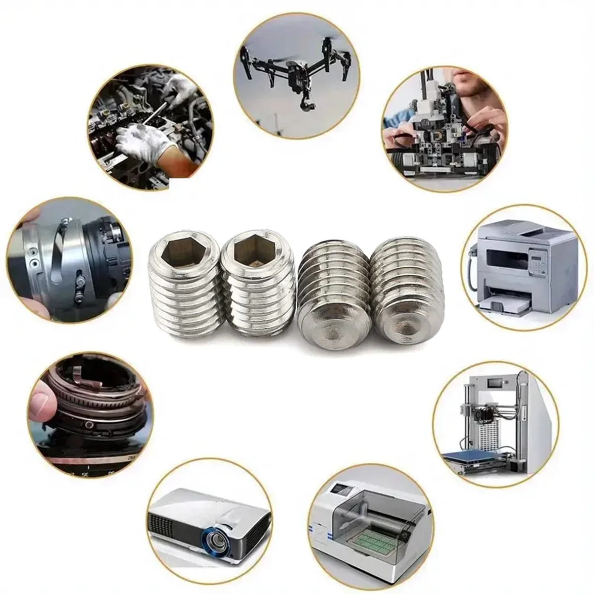 360-piece stainless steel headless hex socket screw set - M3/M4/M5/M6/M8 hex socket screws, num screws, machine screws image 3