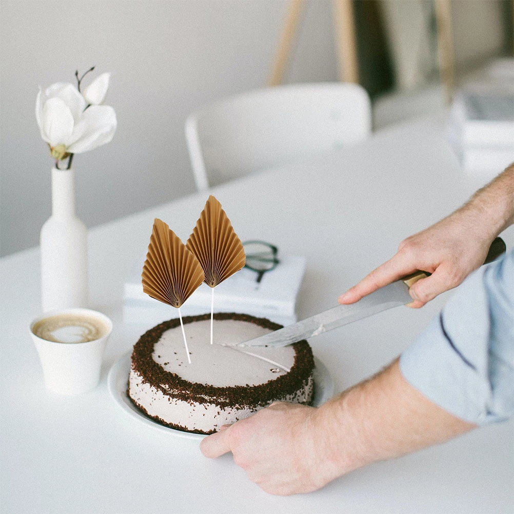 

16Pcs Palm Leaves Cake Decoration Insert Birthday Party Dessert Toppers Cupcake Picks Wedding Cake Ornament Cupcake Toppers