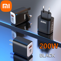 Xiaomi 200W Fast Charging Head Multi-port EU/US/UK Plug Qc3.0pd USB Type C Mobile Phone Charger Head For Iphone Huawei Samsung