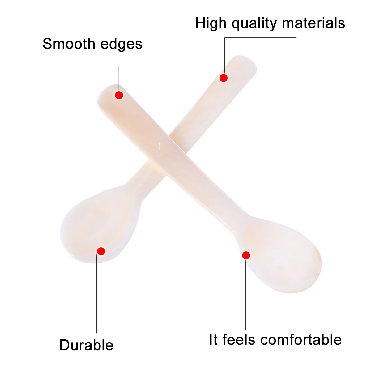 

2Pcs Shell Coffee Spoon Premium Material Elegant Design Portable Lightweight Cake Dessert Tea Home Office Gift
