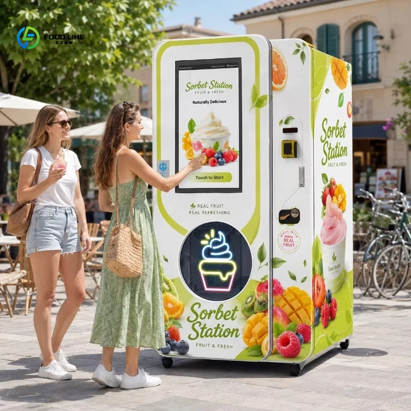 FL Customized Professional Ice Cream Machine Maker Fully Automatic Soft Serve  Ice Cream Vending Machine Price