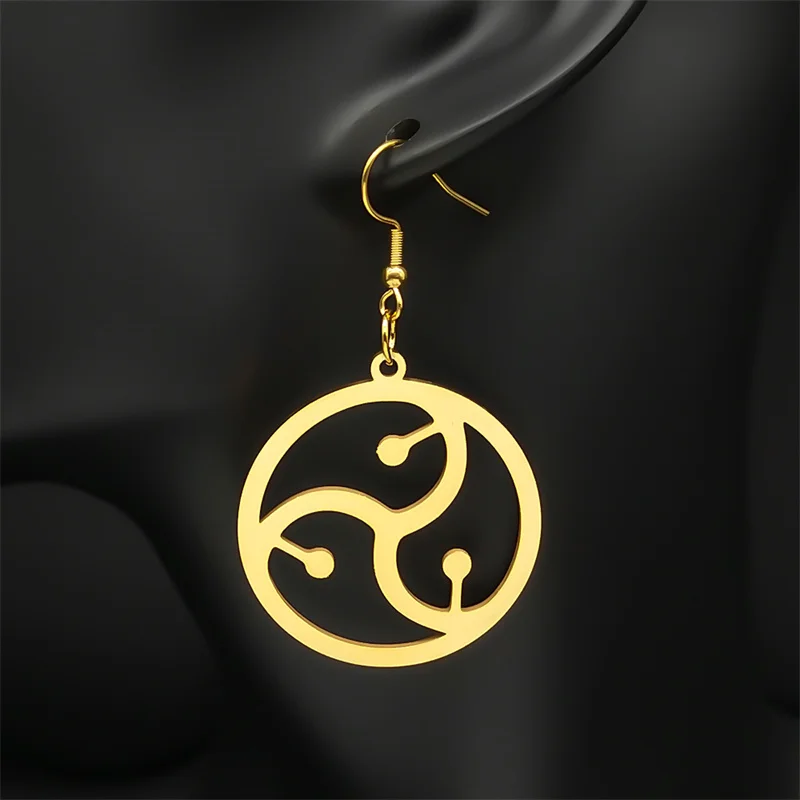 الهيب هوب Bdsm رمز الفولاذ المقاوم للصدأ أقراط للنساء الرجال الذهب اللون خمسون ظلال من رمادي شعار القرط مجوهرات الحفلات هدية