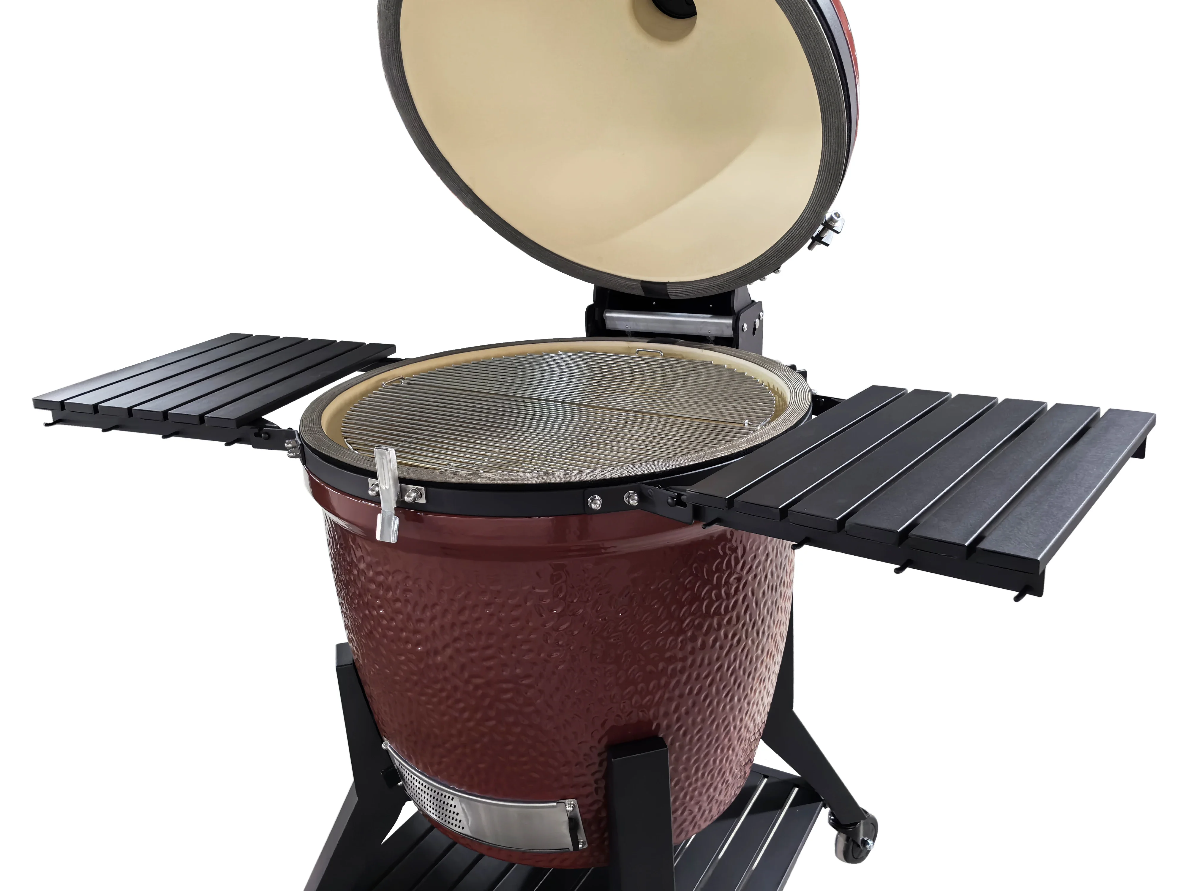 28-Inch Glossy Deep Red Ceramic BBQ Grill Modern European Outdoor Style Egg Bbq Smoker with Good Price Charcoal