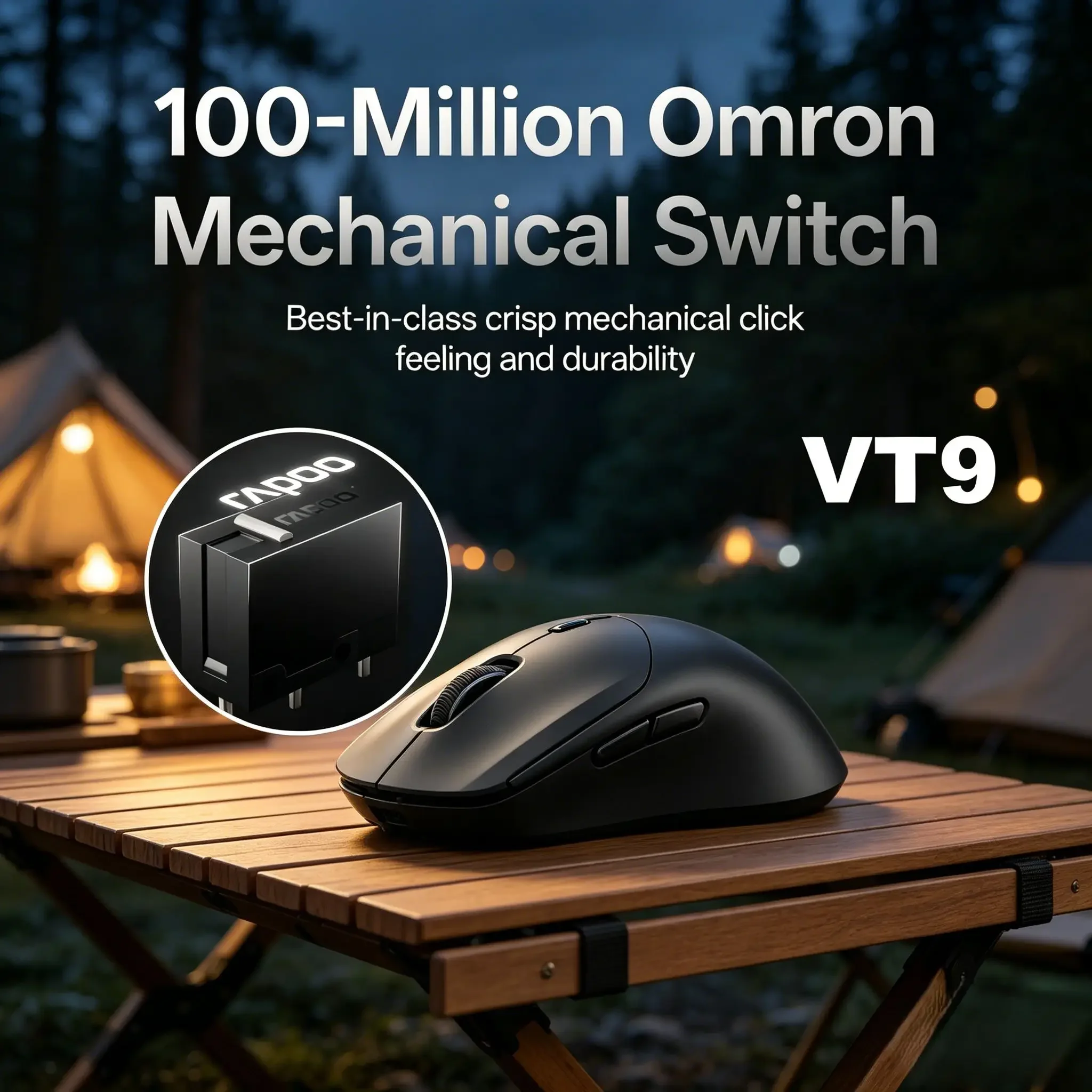 Rapoo VT9 MAX Gen2 8K Polling Rate Wireless Gaming Mouse, 53g Lightweight Ergonomic, 750H Long Battery
