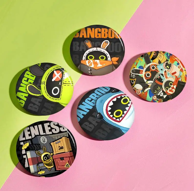 Zenless منطقة صفر ZZZ Bangboo 58 مللي متر اليدوية بروش الكرتون تأثيري شارة على ظهره مجوهرات اكسسوارات هدايا #2