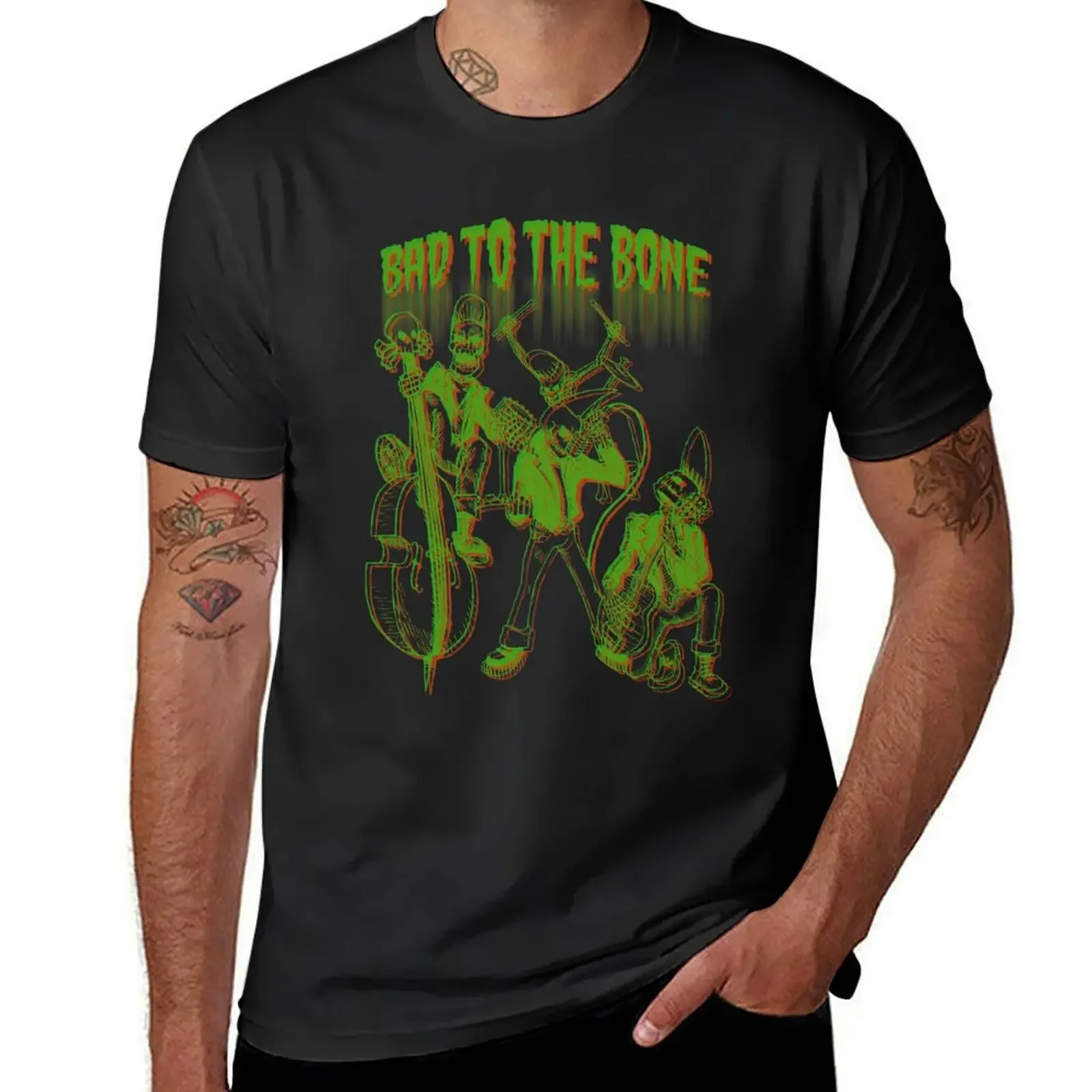 

Bad to the Bone Band T-Shirt aesthetic clothes funny shirt cotton shirts men
