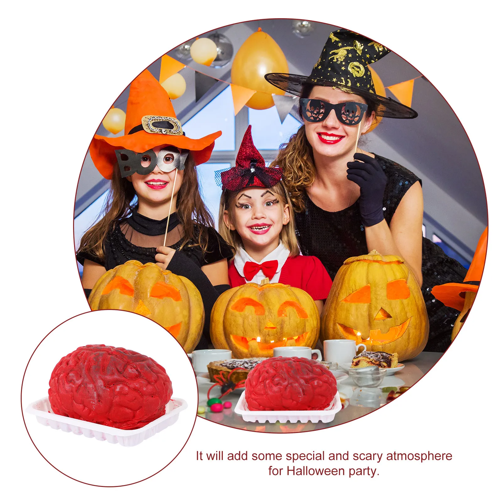 

Halloween Brain Pattern Fast Food Box Simulated Human Organs Decoration Halloween Party Scary Haunted House Prop Horror Decor