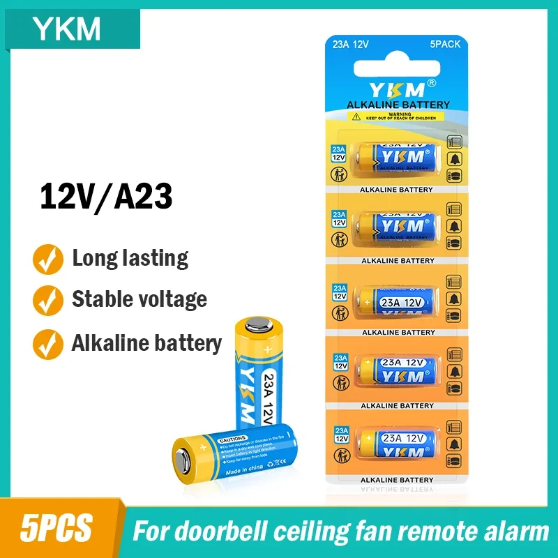 5PCS A23 23A 12V Alkaline Battery MN21/23 23AE L1028F A23G GP23A 12 Volt Dry Battery for Ceiling Fan Remote Garage Door Opener