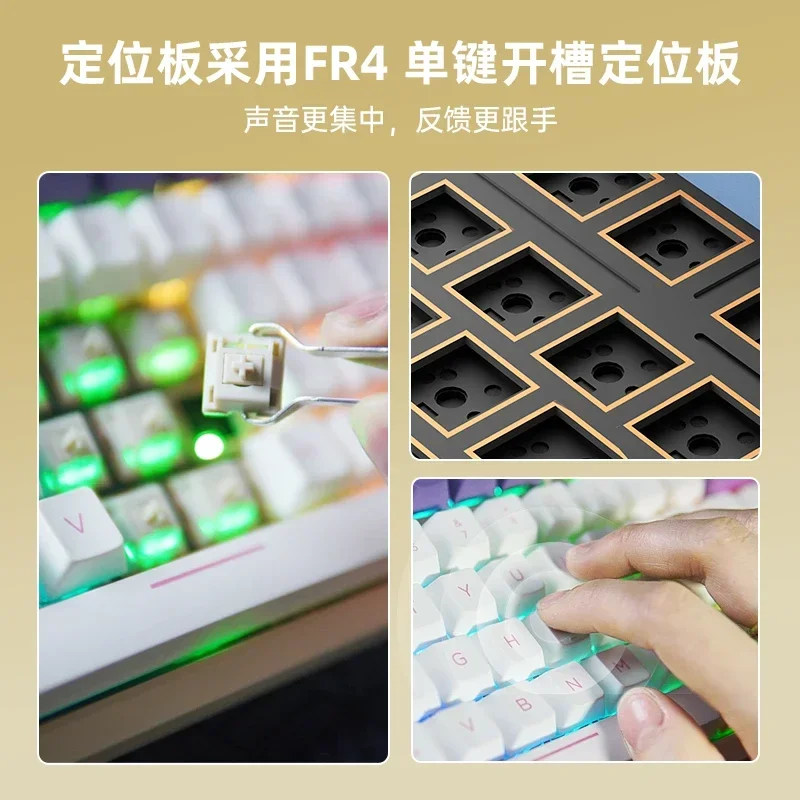 ZIDLI SU75 لوحة المفاتيح الميكانيكية سبائك الألومنيوم ثلاثي الوضع RGB طوقا PBT الحرارية التسامي Keycap مخصص لعبة مكتب لوحة المفاتيح