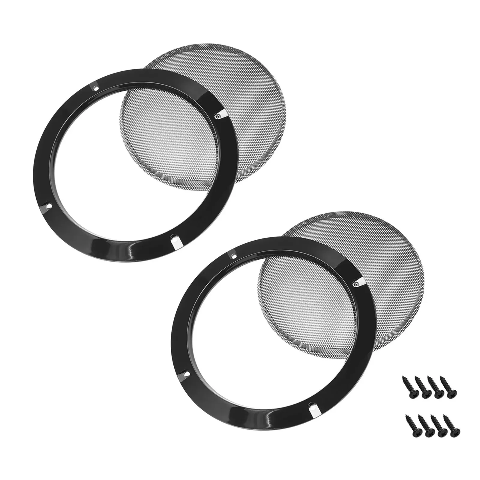 2X 6.5 inch white and black car speaker cover steel mesh subwoofer subwoofer grill protection -