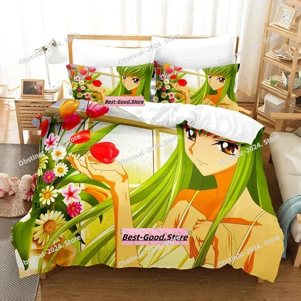 

2025 Top Code Geass Bedding Set Duvet Cover Full Queen King Size Pillowcase Bed Printed Bed Set Aldult Kid Bedroom Single Twin