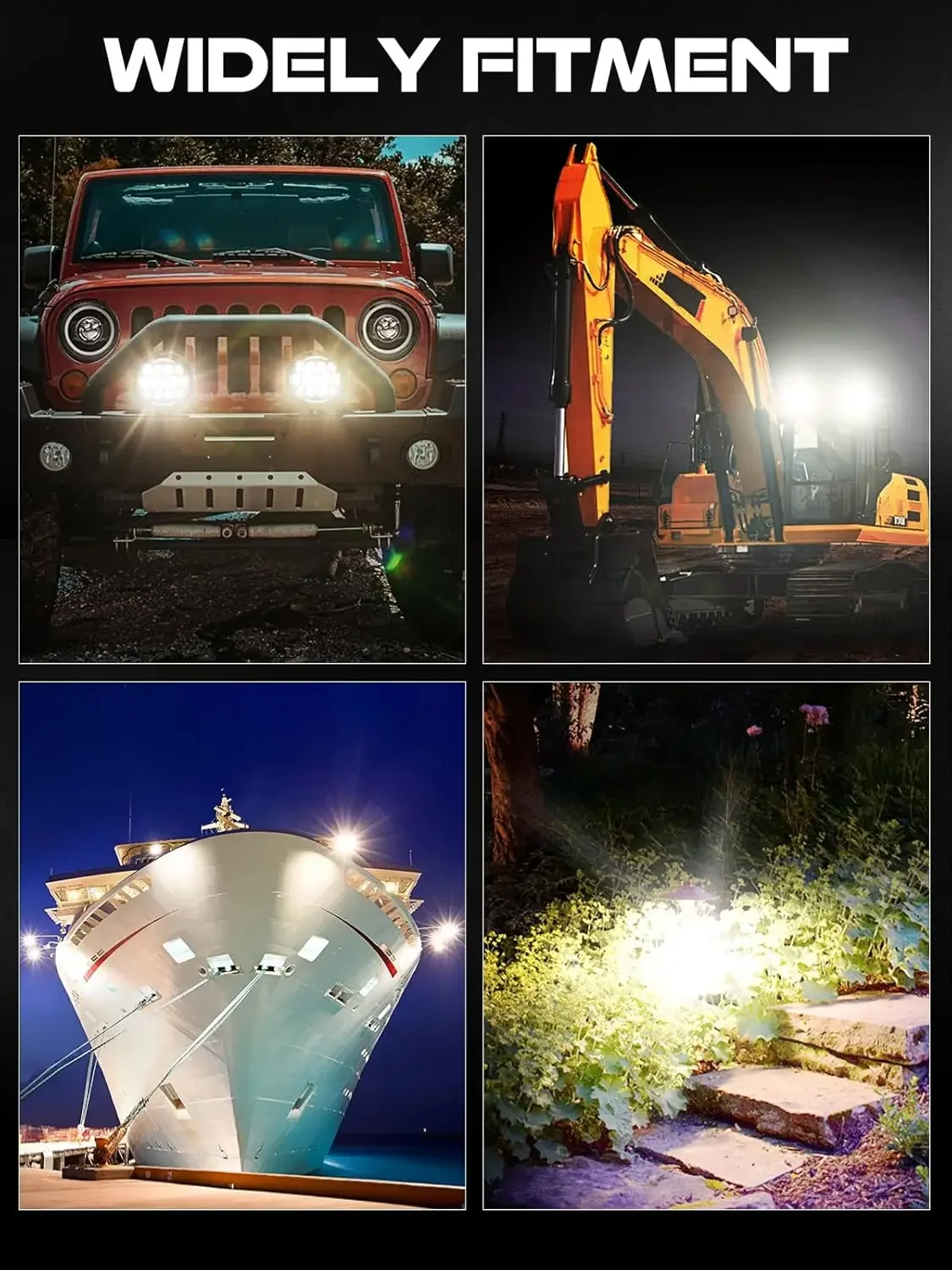 7 Inch 105W Round Spot LED Pods Light Bar High/Low Beam DRL with Adjustable Mounting Bracket Compatible with Jeep Off Road 4WD T