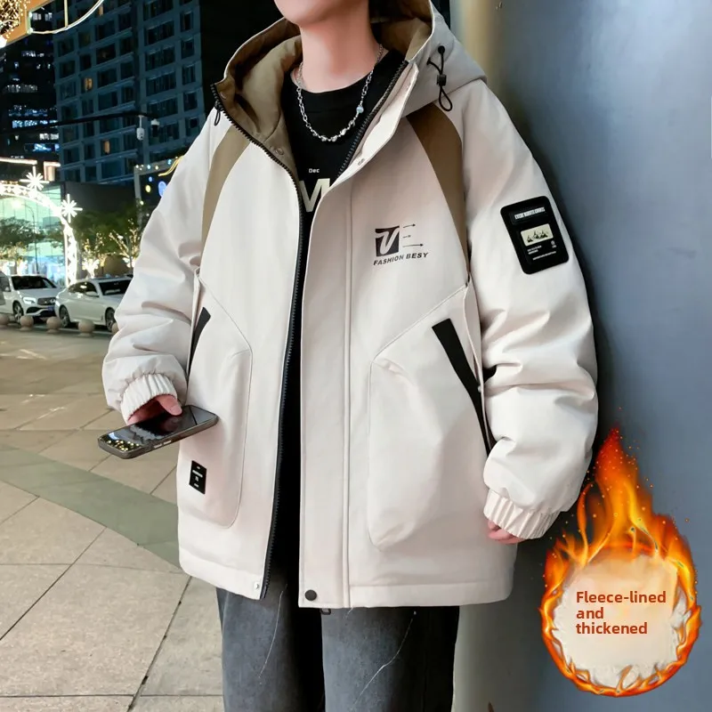 

Thiened Fce Cotton Jaet for Men Waterproof Youth Trendy Outerwear Autumn Winter New Arrival BOLDBABE Brand Casual Long...