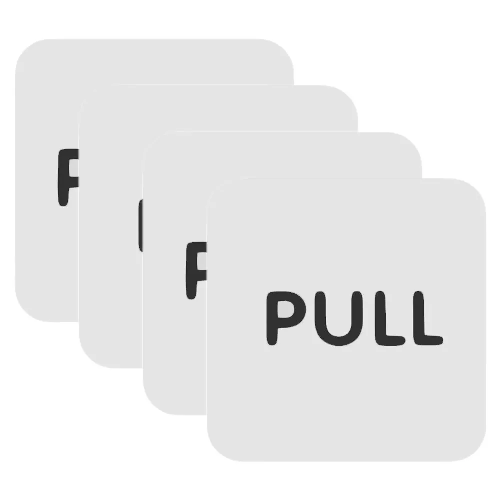 2Pairs Push Pull Sign Sticker Acrylic Door Labels Self Adhesive Business Glass Door Signs Office Store Gate Identification Label