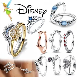 Disney Fashion Sun Moon Sunflower Heart Original Flower Love Wedding Fit Pandora Women's Ring Jewelry Accessories Gift Sale