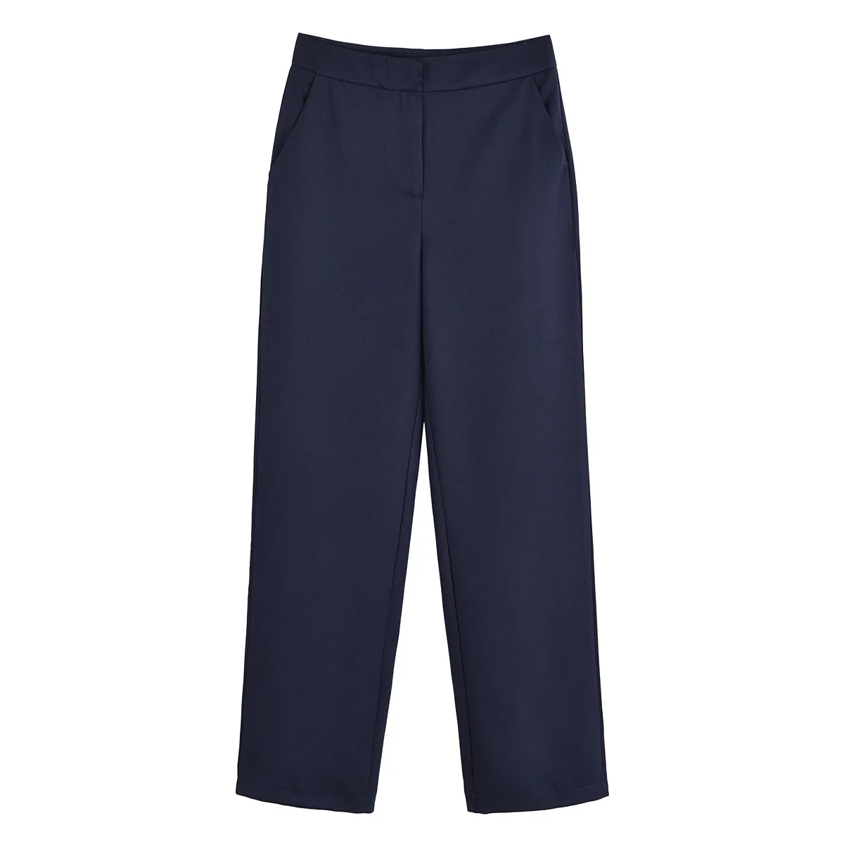 여성 세련된 턴 다운 칼라 더블 브레스트 포켓 장식 민소매 양복 조끼 탑 + 패션 캐주얼 바지 2 조각 세트