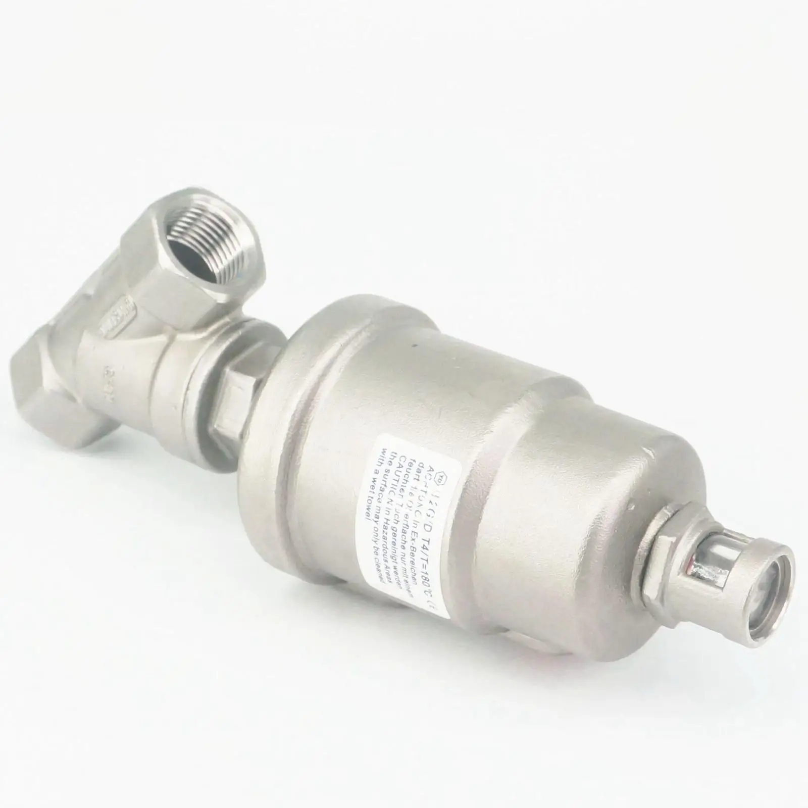 304 Stainless Steel Pneumatic Y-Angle Seat Valve Single Hole Aegis Flange High Temperature