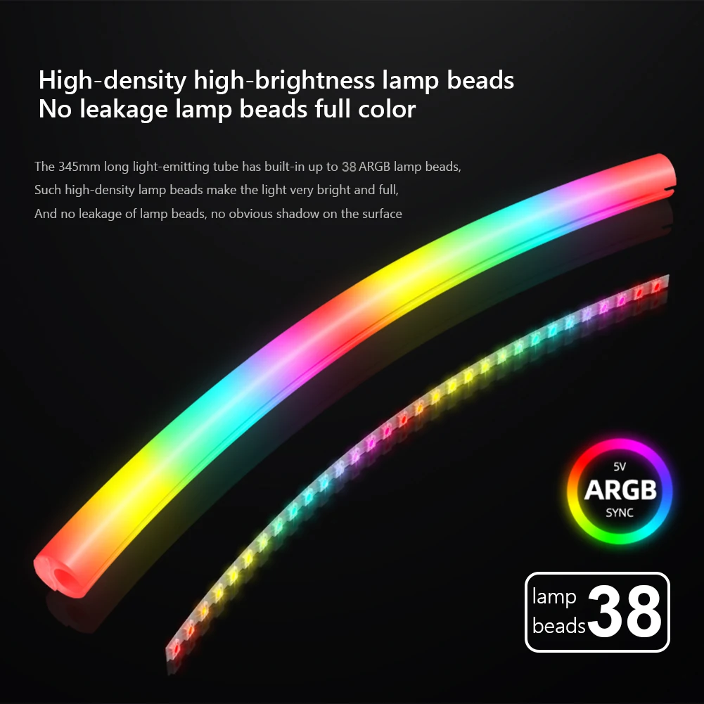 2 قطعة أنبوب تبريد المياه سيليكون مضيئة كم أنبوب تبريد المياه المبرد 5 فولت 3PIN ARGB 4PIN هالة مزامنة PC ديكور