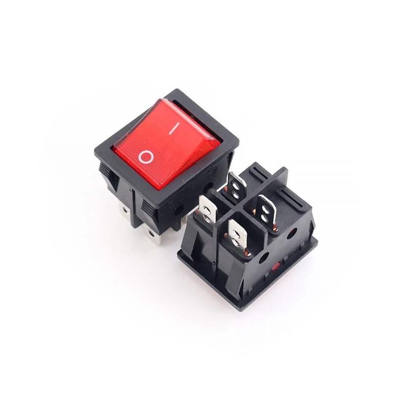 1PCS KCD4 Rocker Switch ON-OFF 2 Position 4 / 6Pins with Light  Power Switch 2 Position 16A 250VAC/ 20A 125VAC Ship Type Switch
