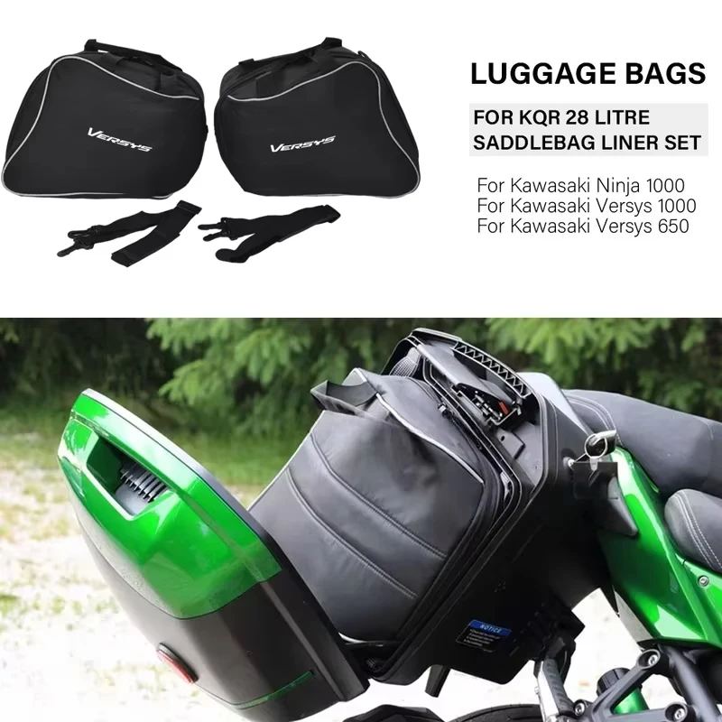 

For Kawasaki Versys 1000 650 2015-2021 For KQR 28L Hard Saddlebag Liner Set Saddle Bags Travel Waterproof Trunk Bag luggage bags