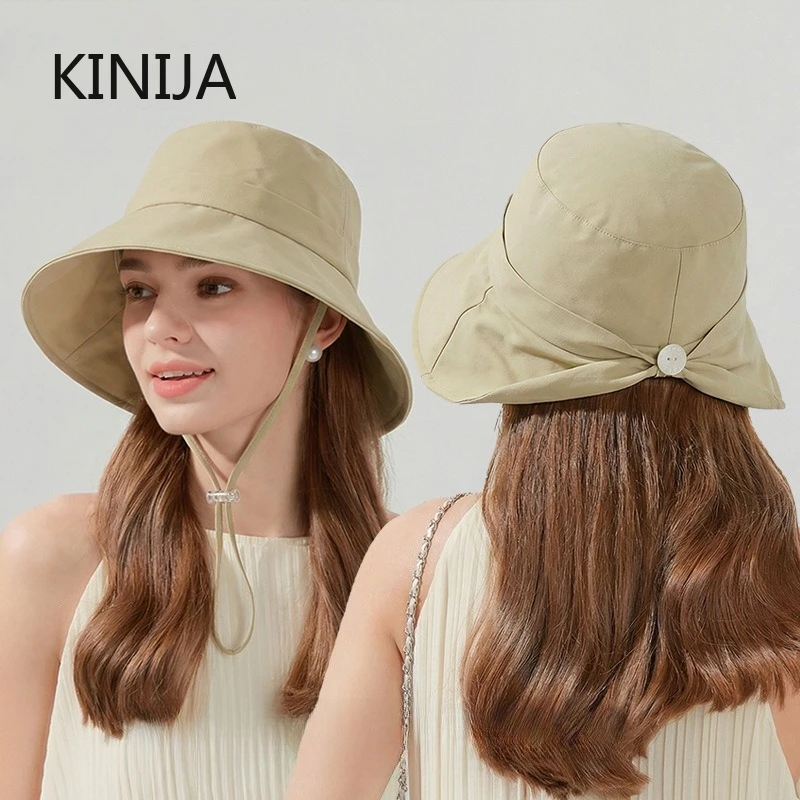 Japanischer Fischerhut für Sonnenschutz Damen Split-Bow-Hut Outdoor UV-Schutz Nackenschutz Sonnenblende Strandhut Bucket Cap