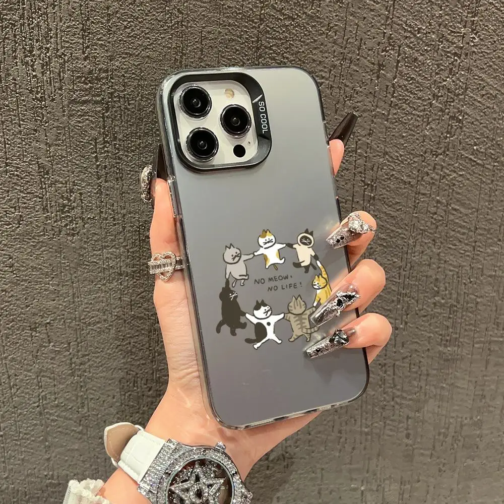 Custodia per telefono con design mano nella mano di gatto adatta per iPhone 17 16 15 14 13 12 11 Pro/Max/Plus cover posteriore antigoccia e antiurto