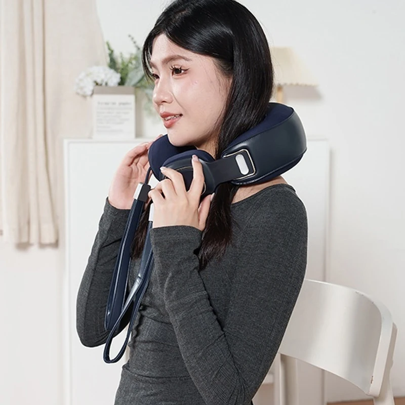 

U-образный массажер для шеи для домашнего использования, 3-режимный многофункциональный массажер для плеч и шеи, разминание мышц и горячего компресса