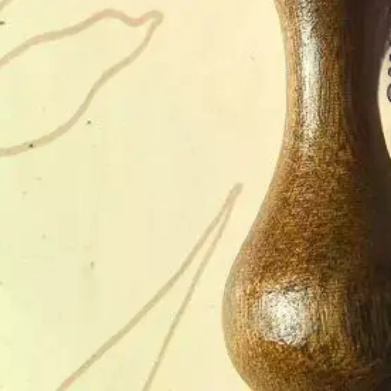 

Wooden Finger Bone Toys Rotating Polishing Hand Spinner Dumbbell Golden Sandalwood Decompression Toy Gifts