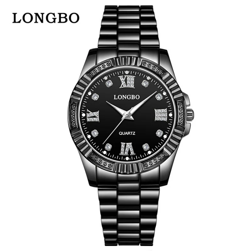 LongboLONGBONew coppia orologio cinturino in acciaio luminoso orologio da uomo d'affari orologio da donna di moda