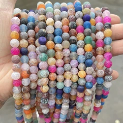 4 6 8 10mm Natural Mixed Color Weather Agates Stone Beads Round Loose Spacer Beads For Jewelry Making DIY Bracelet Necklace
