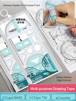 Multifunctional drawing ruler junior high school mathematics geometry ruler activity handwritten newspaper multifunctional ruler