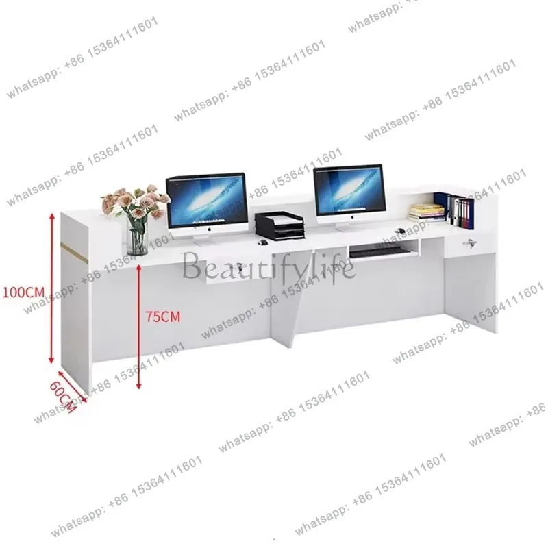 LJY Luxury Salon Reception Desks Checkout Counter BeautyModern Reception Desks Kitchen Design Mostrador Negocio Office Furniture
