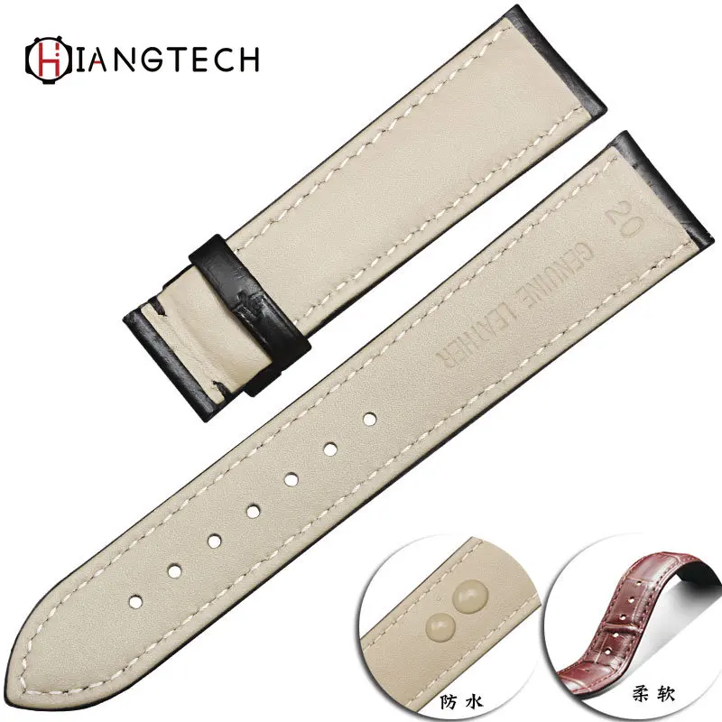 watch strap for Jaeger watch LeCoultre strap men\'s crocodile pattern leather flip dating master clown watch strap 20mm 21mm