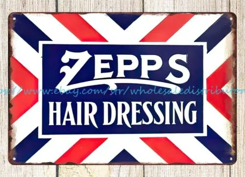 1930s zepp's hair dressing Hair Products metal tin sign metal plaques outdoors