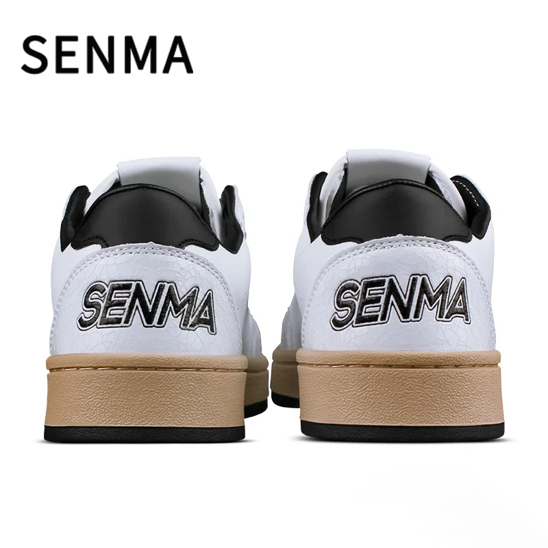 SENMA Men's Shoes Women's Casual Shoes Board Shoes Leather Version 2025 New Versatile Heightening White Sneakers Tennis Shoes