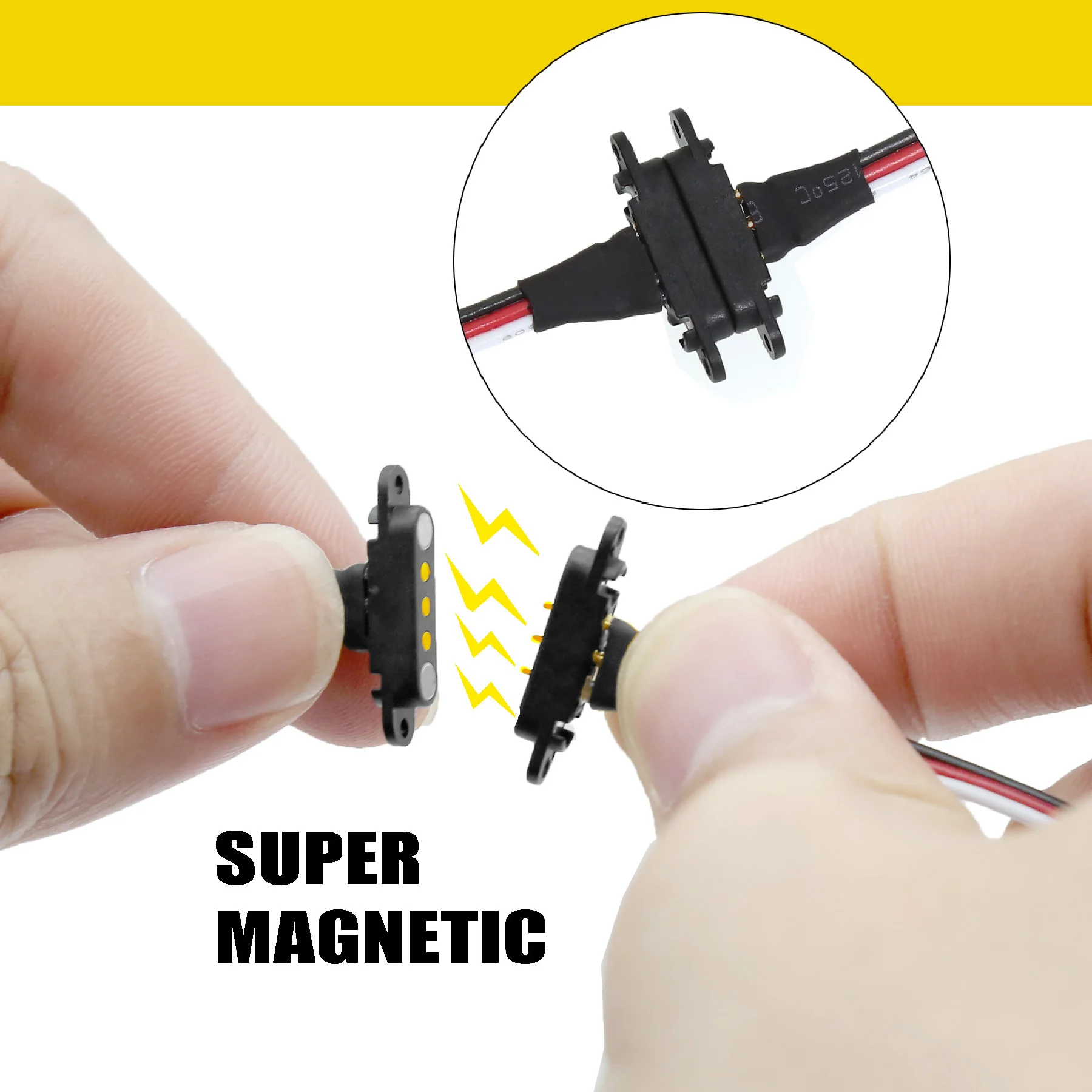 Magnetic Snap-On JR Extension Cable - Quick-Connect for RC Models (1PC) - Secure Fit Transmitter/Receiver Wire